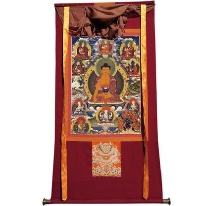 Shakyamuni Image - Tibetan thangka painting, view 12