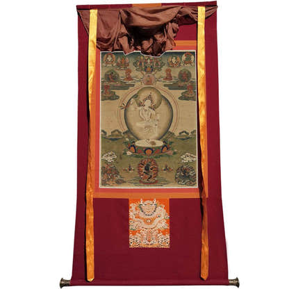 Machig Labdron - 16th Century Old Version - Tibetan thangka painting, view 19