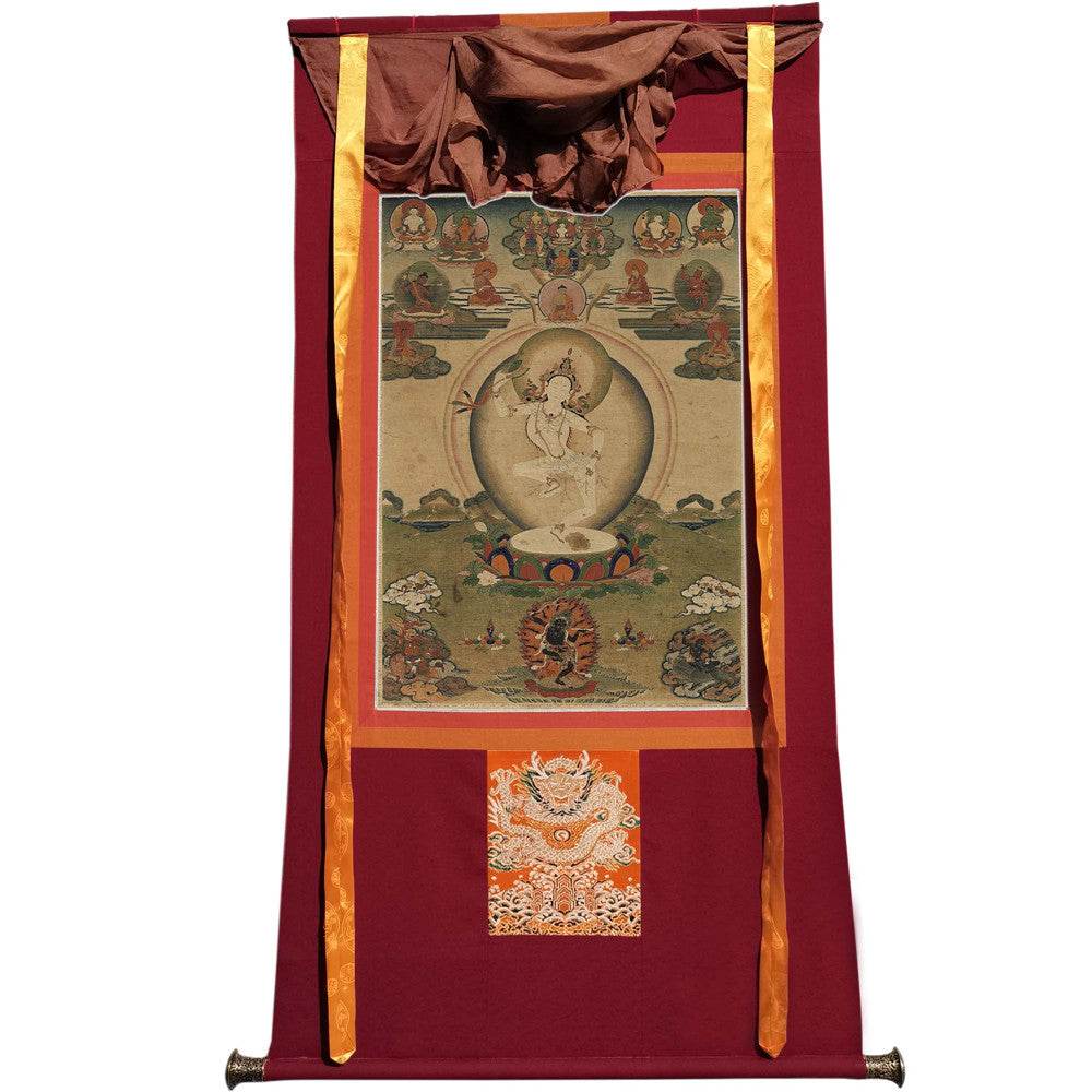 Machig Labdron - 16th Century Old Version - Tibetan thangka painting, view 7