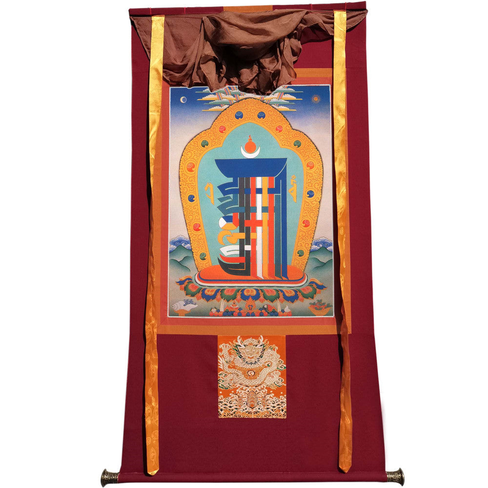 Gandhanra Giclee Printed Tibetan Thangka Art - The design of Gathering Ten Powerful Elements
