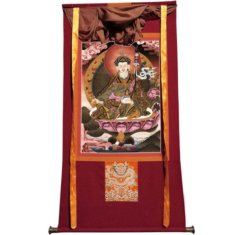 Guru Rinpoche Image - Tibetan thangka painting, view 12