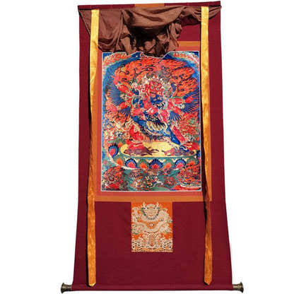 Vajrakilaya in Yab Yum Image - Tibetan thangka painting, view 12