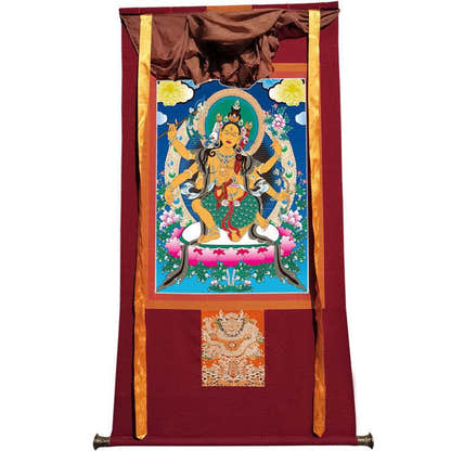 Parnashavari Image - Tibetan thangka painting, view 12