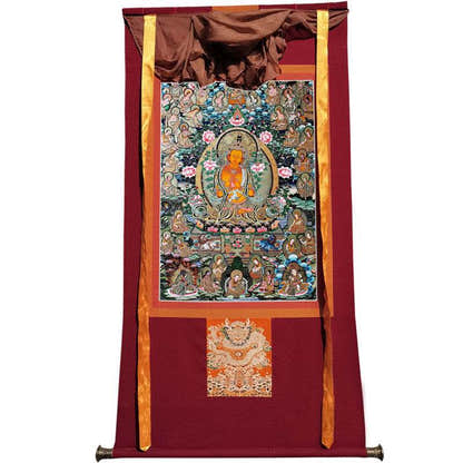 Manjusri Image - Tibetan thangka painting, view 12