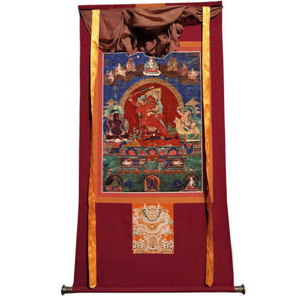 Rakta,Yamari Image - Tibetan thangka painting, view 12