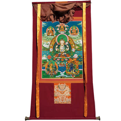 Chenrezig - Tibetan thangka painting, view 7