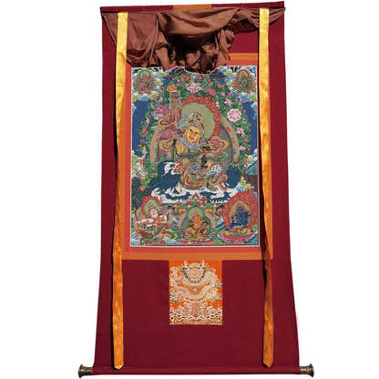 Vaishravana / Vaisravana - Tibetan thangka painting, view 7