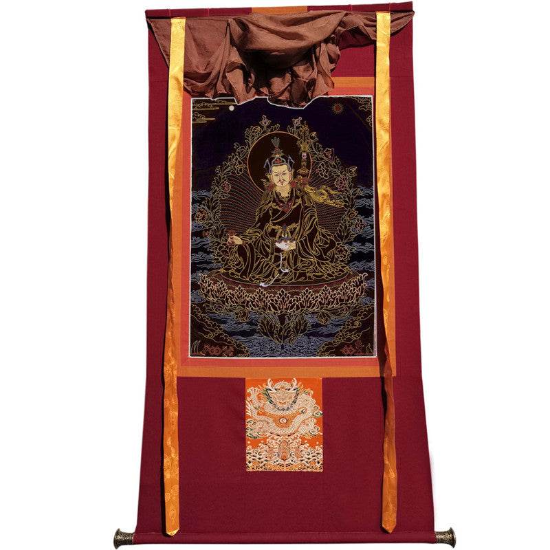 Guru Rinpoche Image - Tibetan thangka painting, view 12