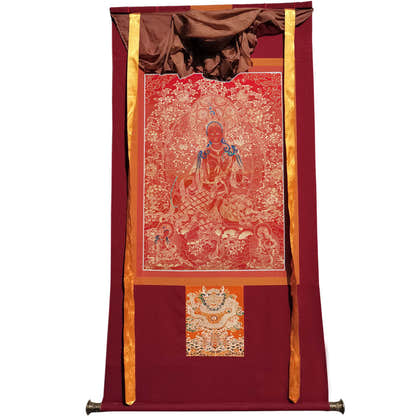 2774-唐卡-HBMT-079绿度母红唐-老-240dpi - Tibetan thangka painting, view 7