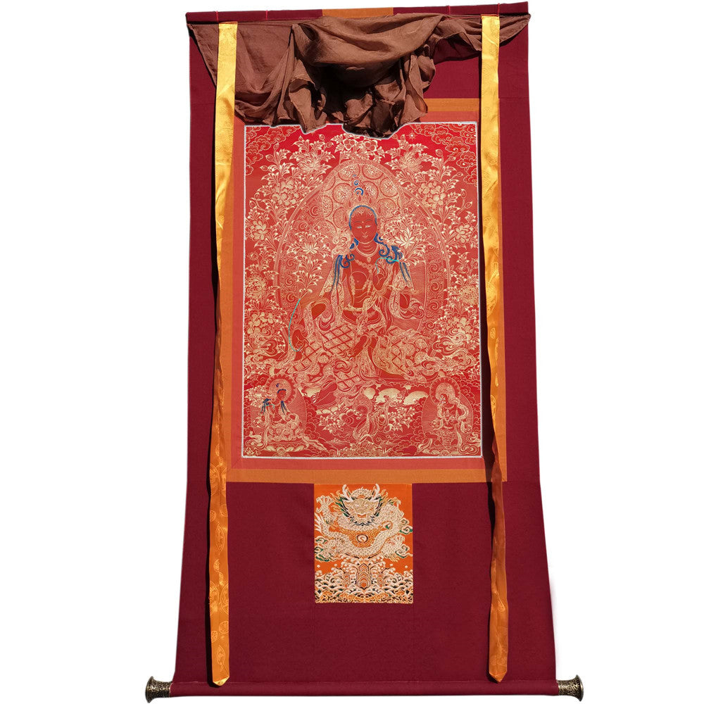 2774-唐卡-HBMT-079绿度母红唐-老-240dpi - Tibetan thangka painting, view 7