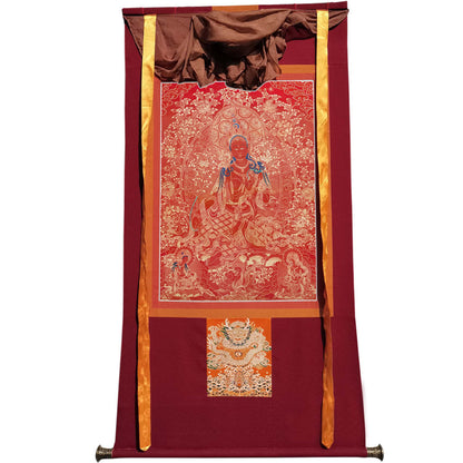 2774-唐卡-HBMT-079绿度母红唐-老-240dpi - Tibetan thangka painting, view 7