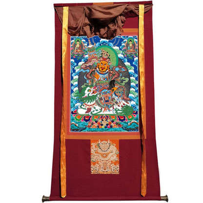 Vaisravana Image - Tibetan thangka painting, view 12