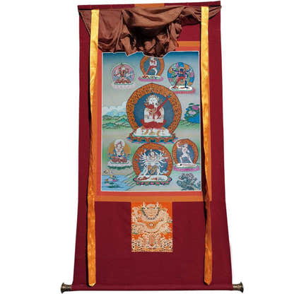 Vajrasattva in Yab Yum - Tibetan thangka painting, view 19