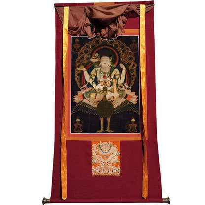 Mahamayuri Image - Tibetan thangka painting, view 12