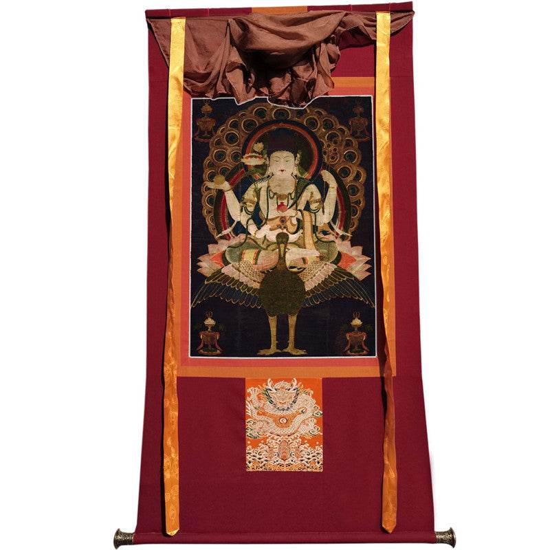 Mahamayuri Image - Tibetan thangka painting, view 12