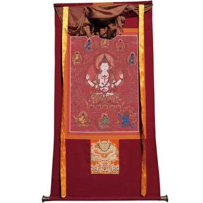 Chenrezig Image - Tibetan thangka painting, view 12
