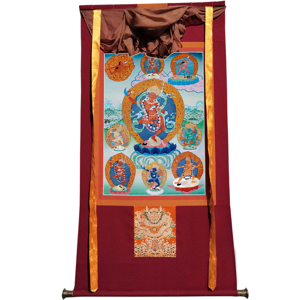 2746-唐卡-HBMT-050金刚亥母-卓玛那嫫-噶玛噶举-老-240dpi - Tibetan thangka painting, view 7
