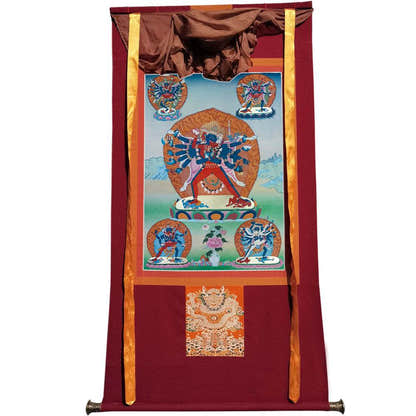 Vajrabhairava / Yamantaka - 17th Century Old Version - Tibetan thangka painting, view 7