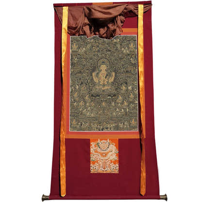 Chenrezig Pure Land - Tibetan thangka painting, view 7