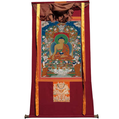 Shakyamuni Image - Tibetan thangka painting, view 12