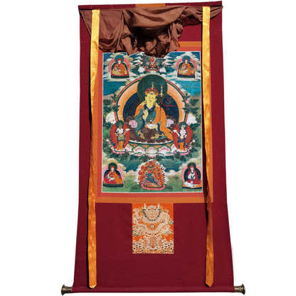Padmasambhava - Guru Rinpoche - 17th Century Version - Tibetan thangka painting, view 7