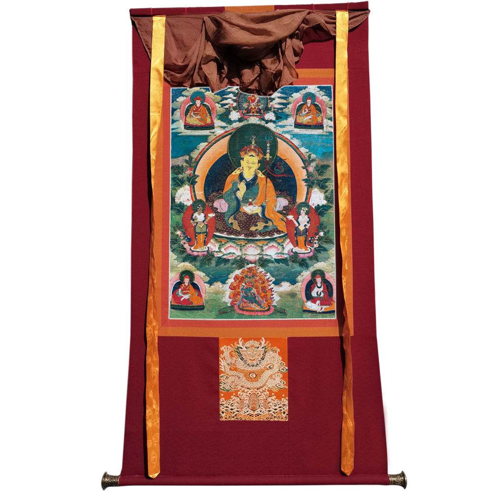 Padmasambhava - Guru Rinpoche - 17th Century Version - Tibetan thangka painting, view 7