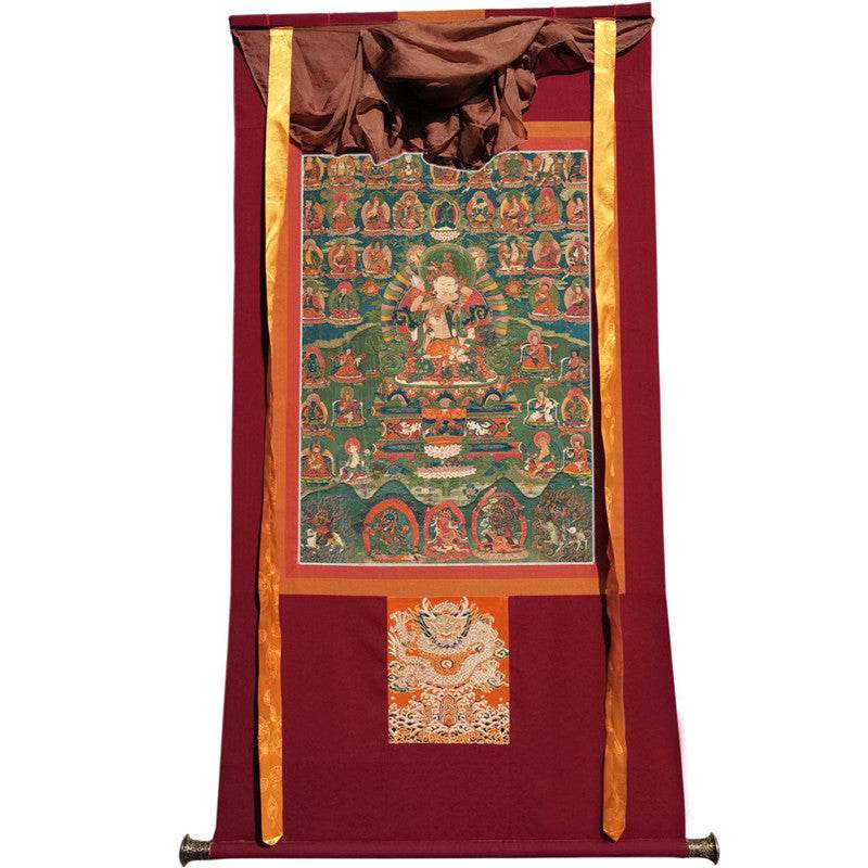 Guru Rinpoche Image - Tibetan thangka painting, view 12
