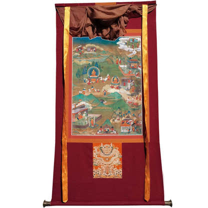Biography of Shakyamuni Thangka - Tibetan thangka painting, view 7