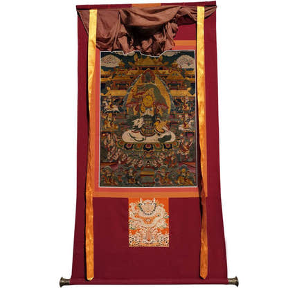 Vaishravana / Vaisravana - Tibetan thangka painting, view 7