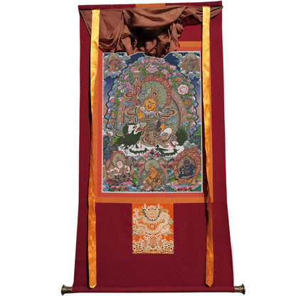 Gandhanra Tibetan Thangka Art - vaishravana - vaisravana - from Kathok Monastery - Giclee Print with Mineral Pigments