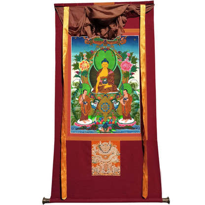 Shakyamuni - Tibetan thangka painting, view 7