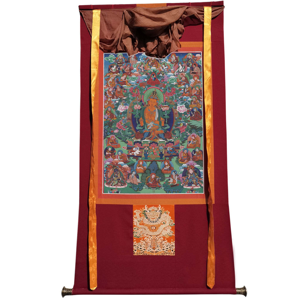 Gandhanra Tibetan Thangka Art - Manjusri - from Kathok Monastery - Giclee Print with Mineral Pigments