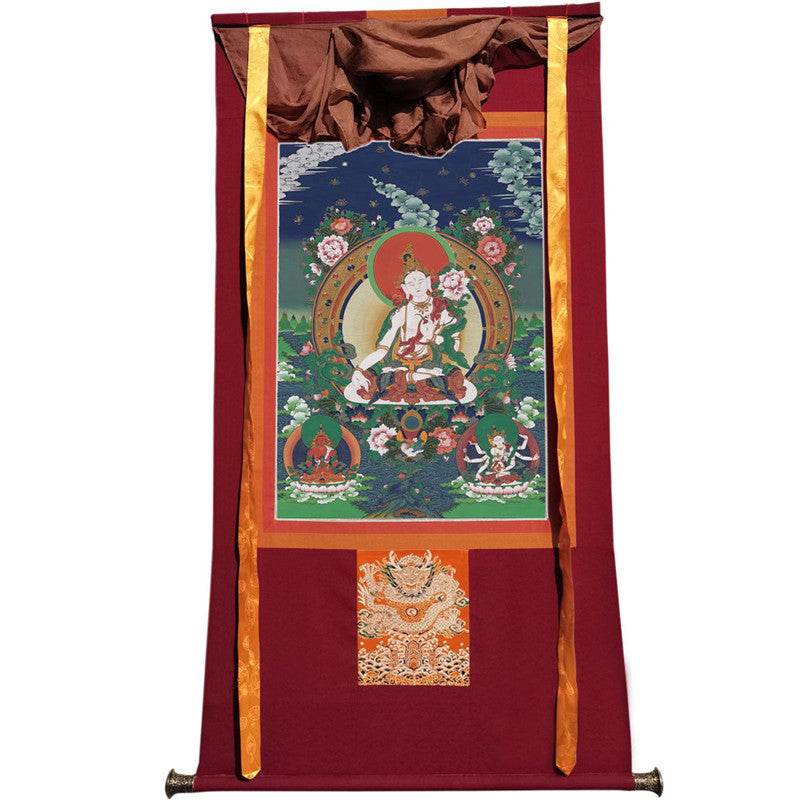 White Tara Image - Tibetan thangka painting, view 12