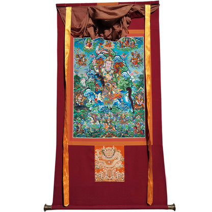 Gandhanra Handmade Thangka - King Gesar - from Kathok Monastery