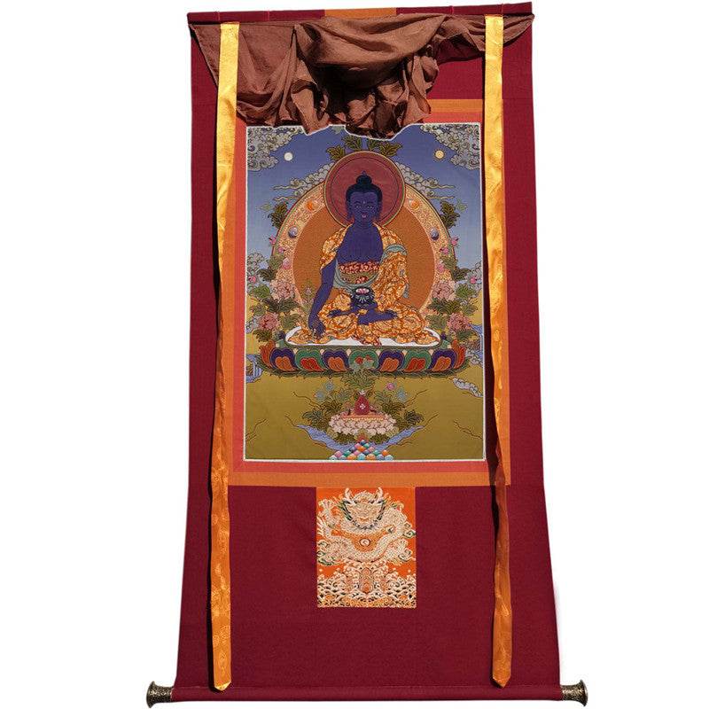 Bhaisajyaguru - Medicine Buddha Image - Tibetan thangka painting, view 12