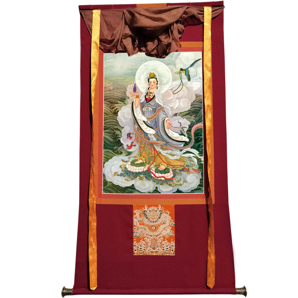 Gandhanra Tibetan Thangka Art - Avalokitesvara - from Kathok Monastery - Giclee Print with Mineral Pigments