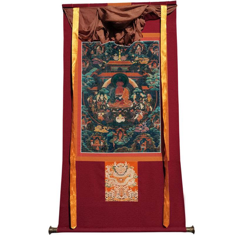 Amitabha - 18th Century Old Version Image - Tibetan thangka painting, view 12