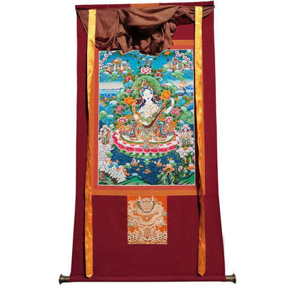 Saraswati Image - Tibetan thangka painting, view 12