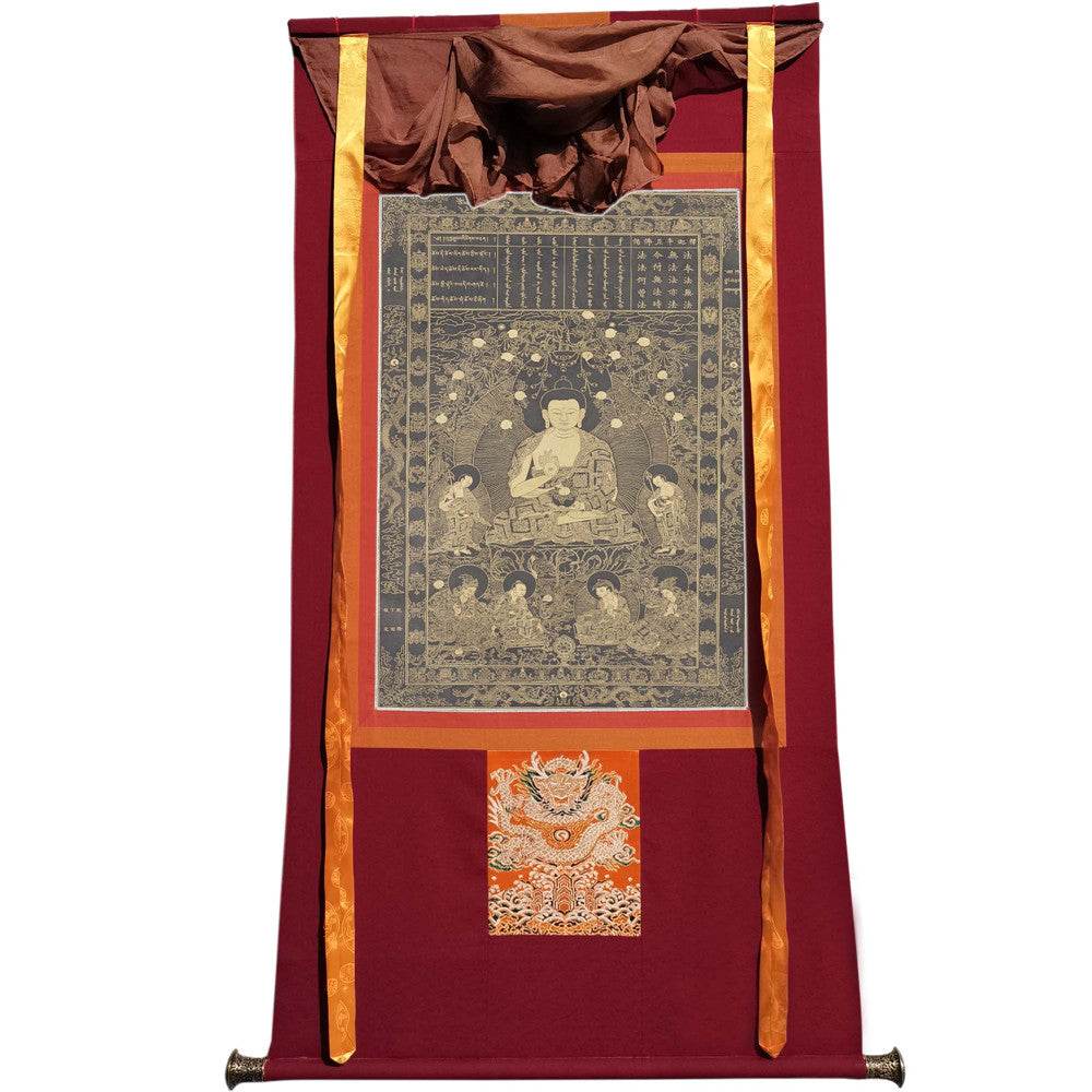 Shakyamuni - Tibetan thangka painting, view 7