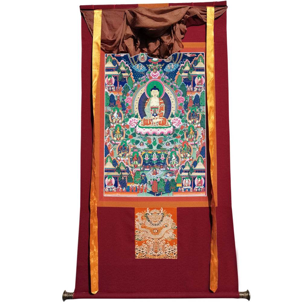 Western Pure Land of Ultimate Bliss - Tibetan thangka painting, view 7