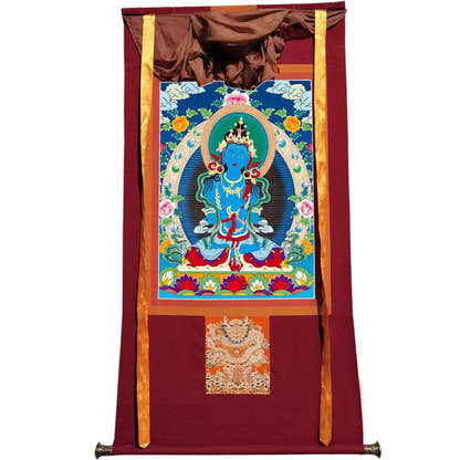 Vajrasattva - Tibetan thangka painting, view 19