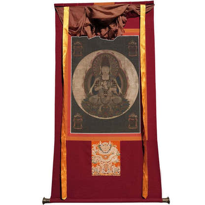 Mandala of the One-Syllable Golden Wheel Image - Tibetan thangka painting, view 12