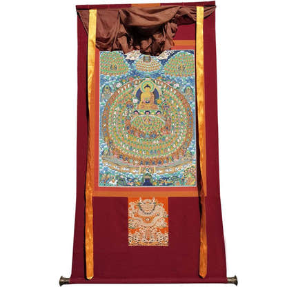 Shakyamuni's Refuge Tree - Tibetan thangka painting, view 7