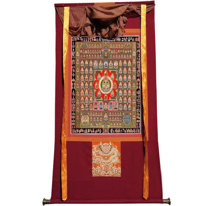 Garbha-dhatu-mandala Image - Tibetan thangka painting, view 12