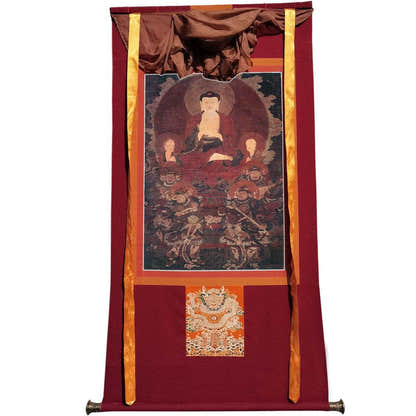 Shakyamuni Image - Tibetan thangka painting, view 12