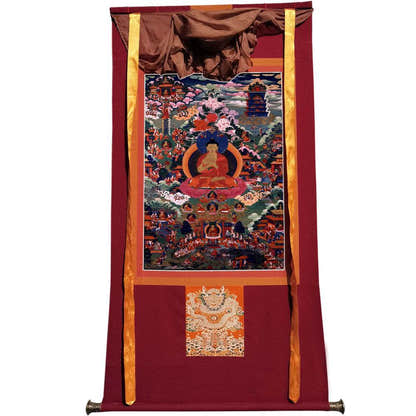 Shakyamuni - 17th Century - Tibetan thangka painting, view 7