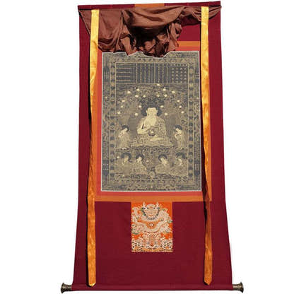 Shakyamunia Buddha Image - Tibetan thangka painting, view 12