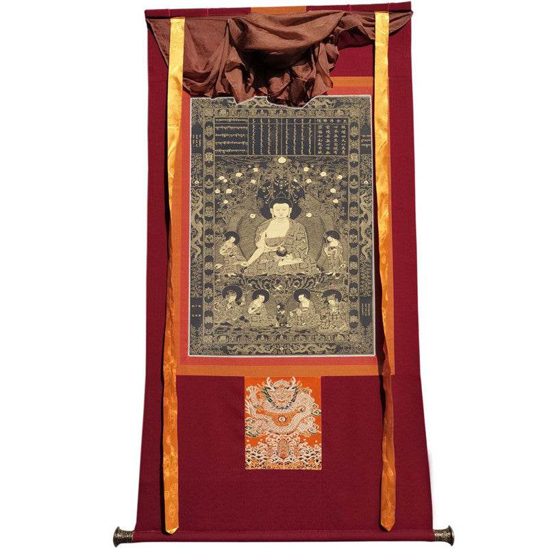 Visvabhua Buddha Image - Tibetan thangka painting, view 12