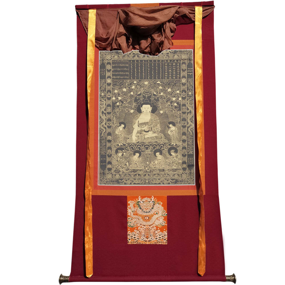 Gandhanra Tibetan Thangka Art - Vipaśyin - from Kathok Monastery - Giclee Print with Mineral Pigments