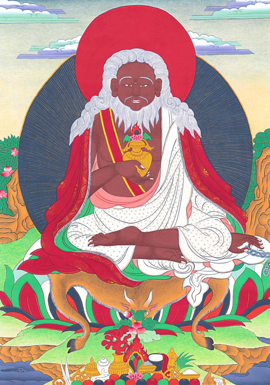 Gandhanra Tibetan Thangka Art - Thangtong Gyalpo - Chakzampa - ཐང་སྟོང་རྒྱལ་པོ་ - from Kathok Monastery - Giclee Print with Mineral Pigments